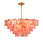 Aureate Cascade Murano-Style Glass Tile Chandelier