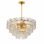 Aureate Cascade Murano-Style Glass Tile Chandelier