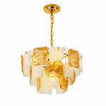 Aureate Cascade Murano-Style Glass Tile Chandelier