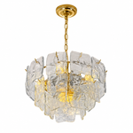 Aureate Cascade Murano-Style Glass Tile Chandelier