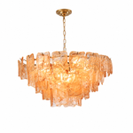 Aureate Cascade Murano-Style Glass Tile Chandelier
