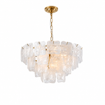 Aureate Cascade Murano-Style Glass Tile Chandelier