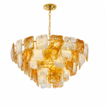 Aureate Cascade Murano-Style Glass Tile Chandelier