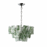 Aureate Cascade Murano-Style Glass Tile Chandelier