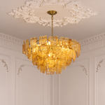 Aureate Cascade Murano-Style Glass Tile Chandelier