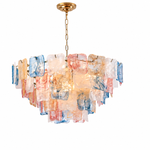 Aureate Cascade Murano-Style Glass Tile Chandelier