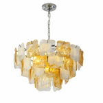 Aureate Cascade Murano-Style Glass Tile Chandelier