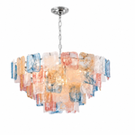 Aureate Cascade Murano-Style Glass Tile Chandelier