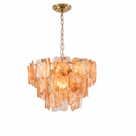 Aureate Cascade Murano-Style Glass Tile Chandelier
