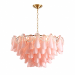 Aureate Pearl Glass Petal Chandelier, complete fixture