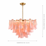 Aureate Pearl Glass Petal Chandelier dimension and specification diagram