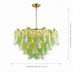 Aureate Pearl Glass Petal Chandelier dimension and specification diagram