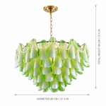 Aureate Pearl Glass Petal Chandelier dimension and specification diagram