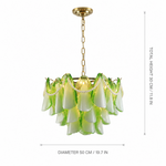 Aureate Pearl Glass Petal Chandelier dimension and specification diagram