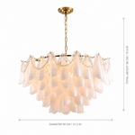Aureate Pearl Glass Petal Chandelier dimension and specification diagram