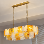 Aurevia Murano-Style Linear Art Glass Chandelier, complete fixture