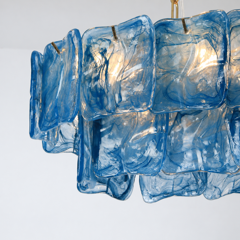 Aurevia Murano-Style Linear Art Glass Chandelier
