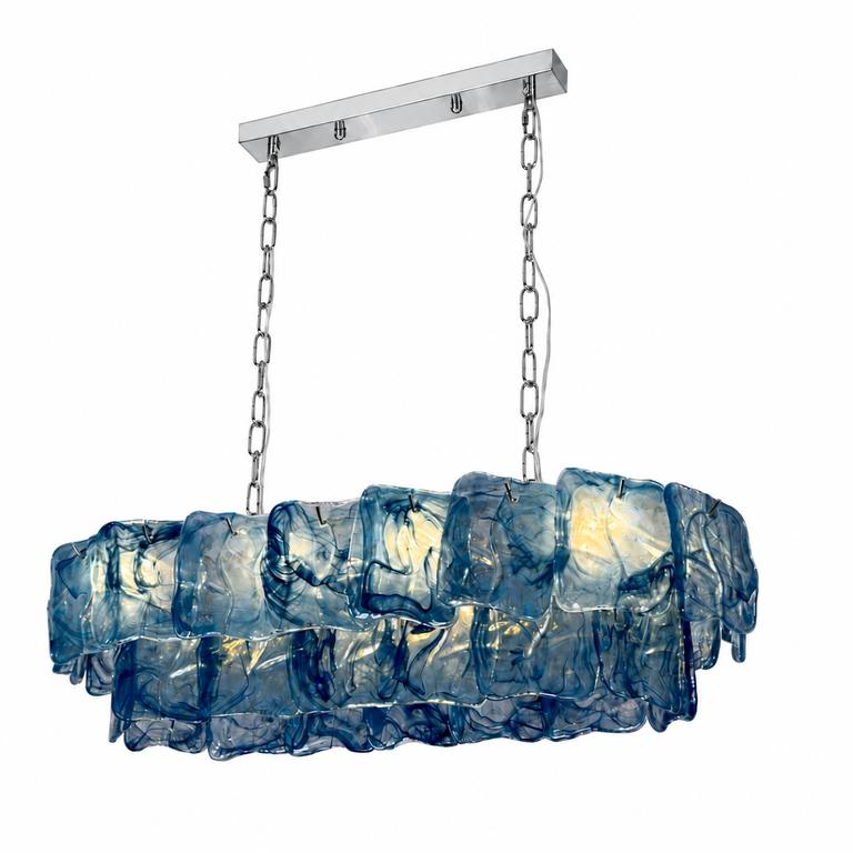 Aurevia Murano-Style Linear Art Glass Chandelier