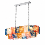 Aurevia Murano-Style Linear Art Glass Chandelier