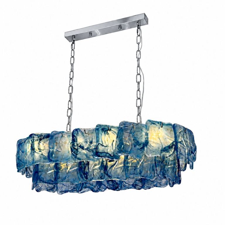 Aurevia Murano-Style Linear Art Glass Chandelier