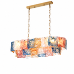 Aurevia Murano-Style Linear Art Glass Chandelier