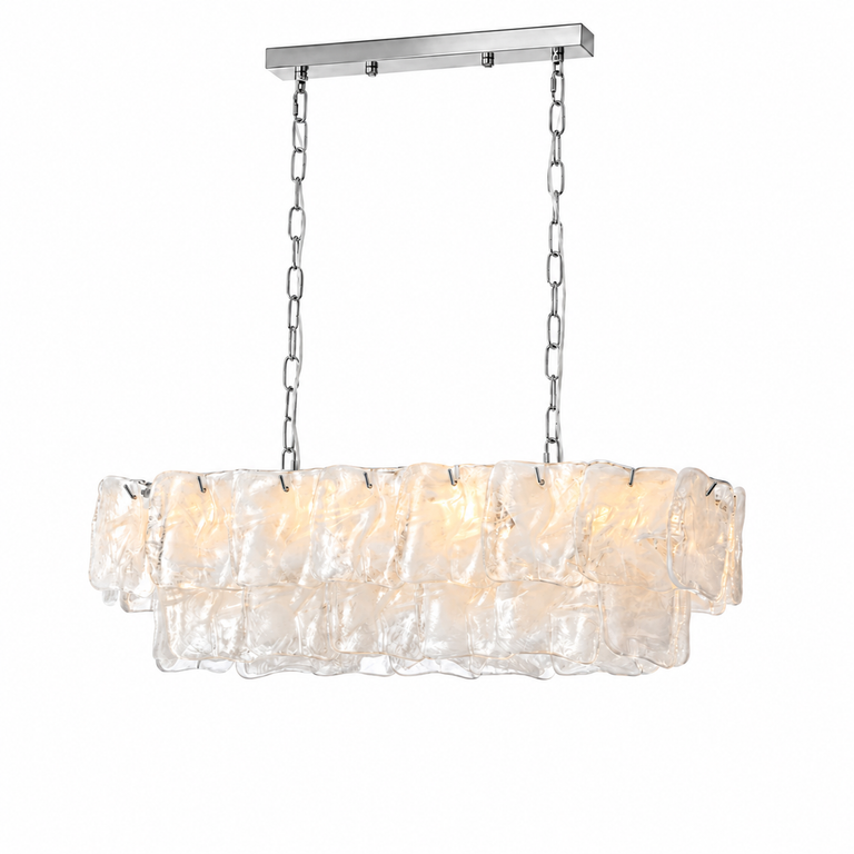 Aurevia Murano-Style Linear Art Glass Chandelier