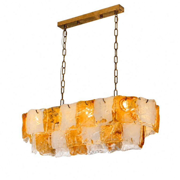 Aurevia Murano-Style Linear Art Glass Chandelier