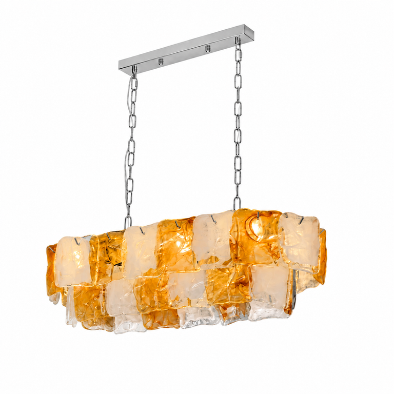 Aurevia Murano-Style Linear Art Glass Chandelier