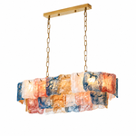Aurevia Murano-Style Linear Art Glass Chandelier