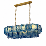 Aurevia Murano-Style Linear Art Glass Chandelier