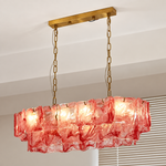 Aurevia Murano-Style Linear Art Glass Chandelier
