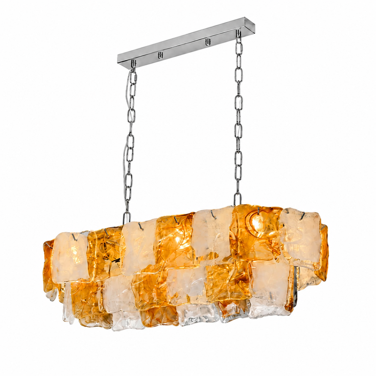 Aurevia Murano-Style Linear Art Glass Chandelier