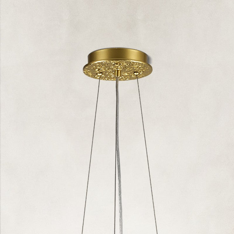 Gold-tone ornate canopy and suspension detail