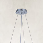 Silver-tone ornate canopy and suspension detail