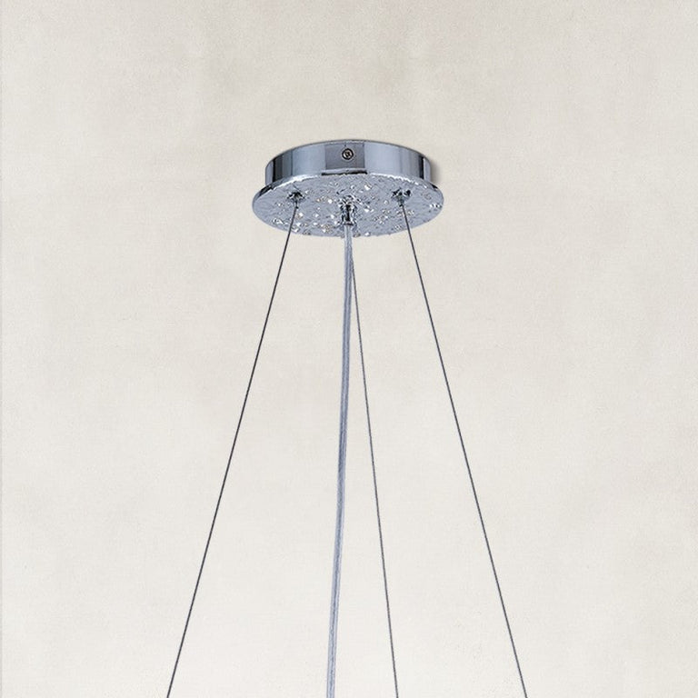 Silver-tone ornate canopy and suspension detail