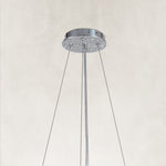 silver-tone crystal-branch chandelier ceiling canopy detail.