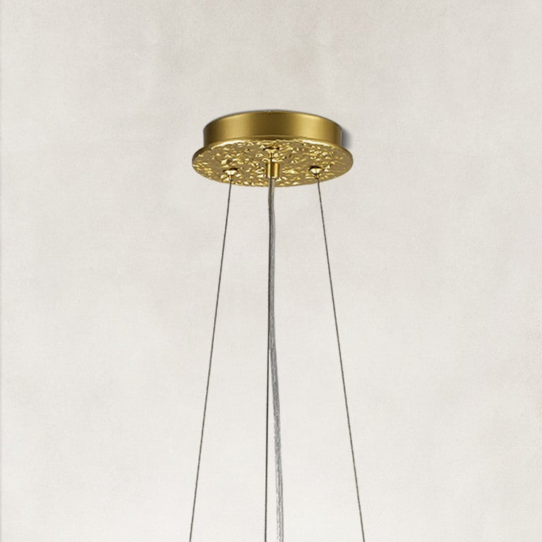 Gold-tone ornate canopy and suspension detail