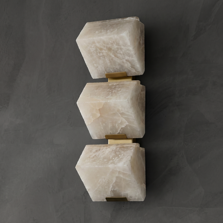 Blocco Alabaster Wall Sconce by Dalmivik, complete fixture unlit