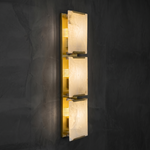 Blocco Modern Alabaster Linear Wall Sconce by Dalmivik, complete fixture view