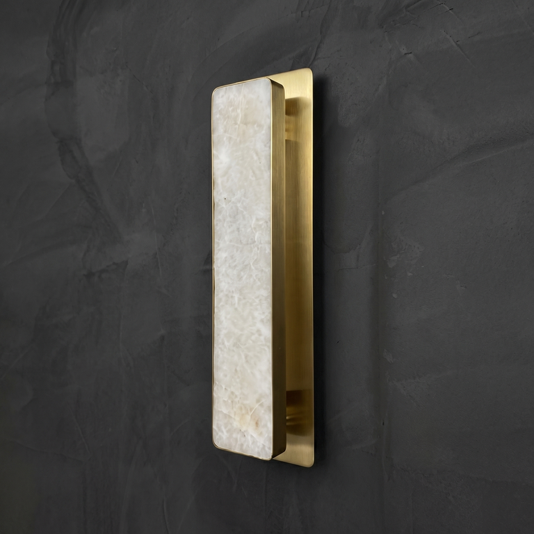 Rect Plate Wall Sconce by Dalmivik, complete fixture view