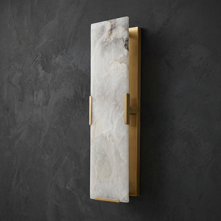 Wave Panel Wall Sconce by Dalmivik, complete fixture view