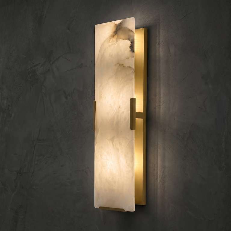 Wave Panel Wall Sconce by Dalmivik, complete fixture view