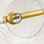 Bubble Glass Linear Island Chandelier in Aged Brass - material detail