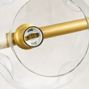 Bubble Glass Linear Island Chandelier in Aged Brass - material detail