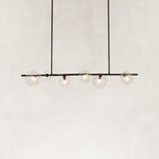 Bubble Glass Linear Island Chandelier in Matte Black - alternate angle