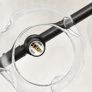 Bubble Glass Linear Island Chandelier in Matte Black - material detail