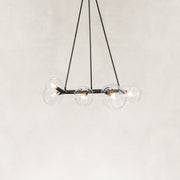 Bubble Glass Ring Chandelier in Matte Black - alternate angle