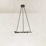 Bubble Glass Ring Chandelier in Matte Black - complete fixture