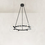 Bubble Glass Ring Chandelier in Matte Black - material detail