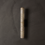 Verity Alabaster Modern Vertical Sconce by Dalmivik, complete fixture view